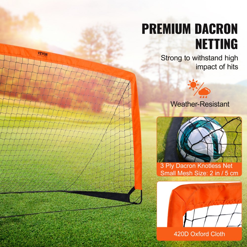 VEVOR Portable Soccer Goal, 6.5x3.25 ft Kids Backyard Soccer Net, Foldable Pop Up Practice Soccer Net, Mini Youth Training Soccer Goal Set, All-Weather Indoor Outdoor Soccer Goals with Carry Bag 