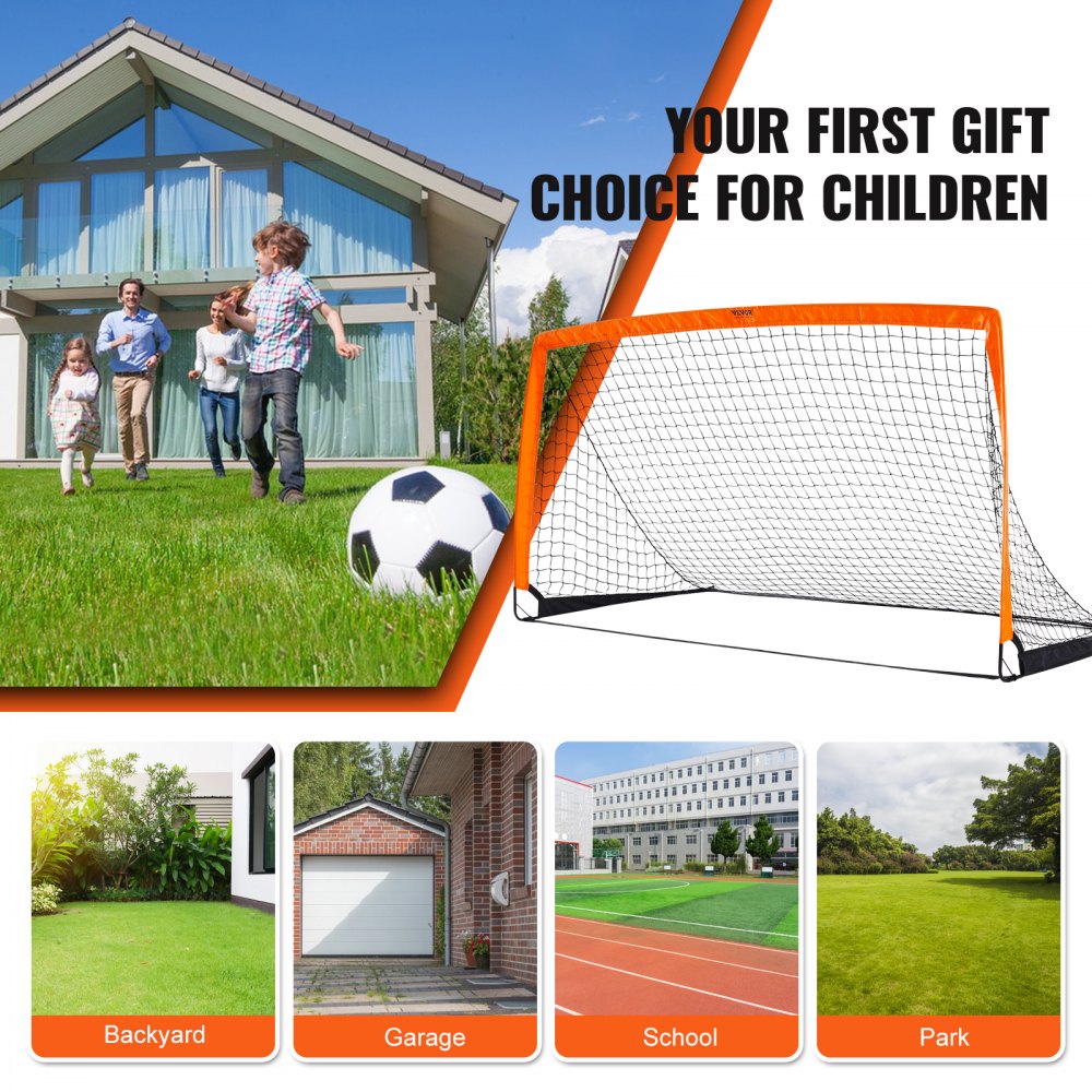 VEVOR Portable Soccer Goal, 6.5x3.25 ft Kids Backyard Soccer Net, Foldable Pop Up Practice Soccer Net, Mini Youth Training Soccer Goal Set, All-Weather Indoor Outdoor Soccer Goals with Carry Bag 