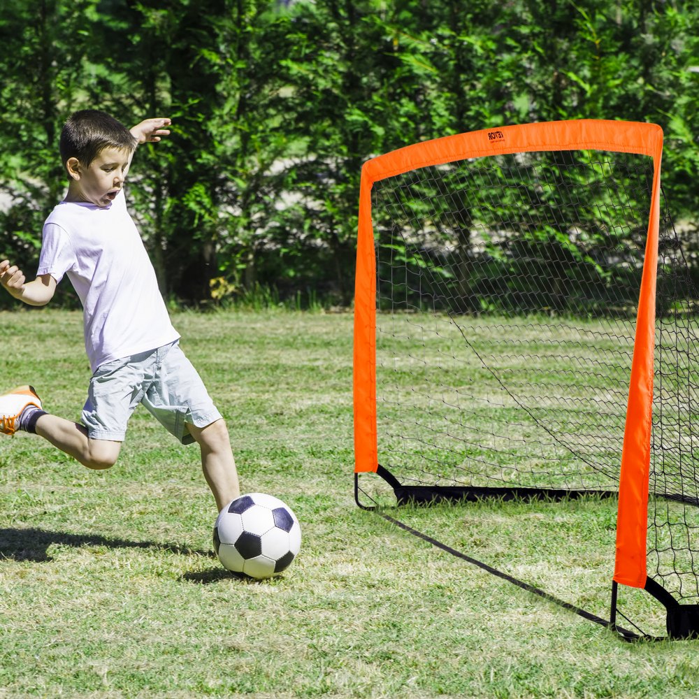VEVOR Portable Soccer Goal, 6.5x3.25 ft Kids Backyard Soccer Net, Foldable Pop Up Practice Soccer Net, Mini Youth Training Soccer Goal Set, All-Weather Indoor Outdoor Soccer Goals with Carry Bag 