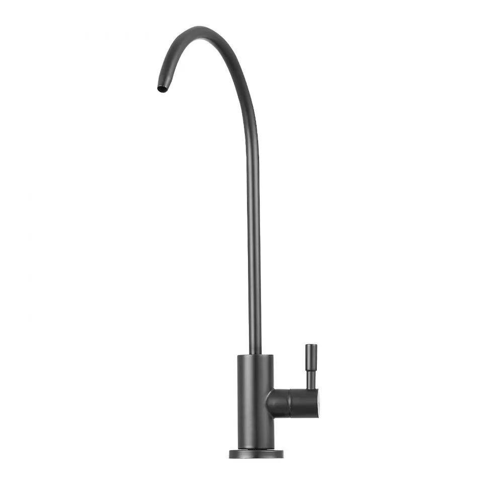 VEVOR Stainless Steel Faucet, Lead-Free Water Purifier Faucets, Reverse Osmosis Faucet with Solid Brass Valve, High Arch Drinking Water Faucets For Kitchen Sink, Bar Counter, Cafe Shop, Matte Black 