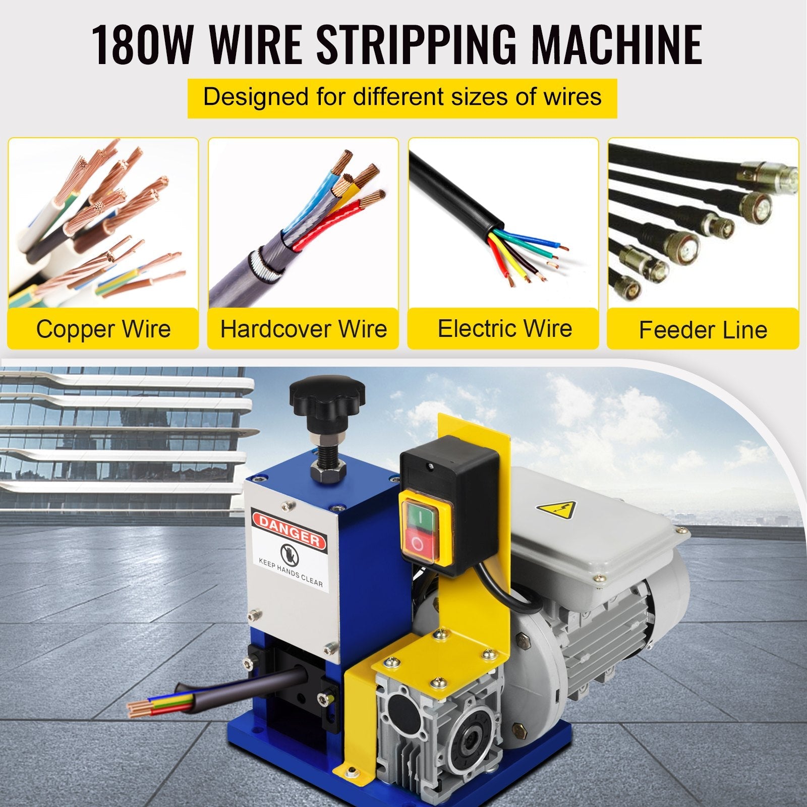 VEVOR Cable Wire Stripping Machine 1.5-25mm Dark Blue Wire Stripping Machine 1 Channels Tool Manual Hand Cranked Industrial Wire Stripping Recycle +Cutter Blade (Dark Blue/Cutter Blade) 