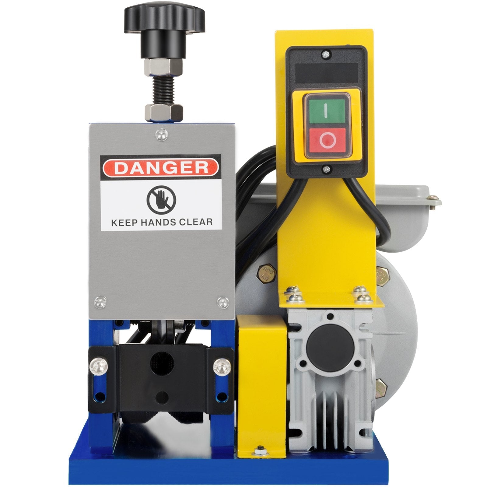 VEVOR Cable Wire Stripping Machine 1.5-25mm Dark Blue Wire Stripping Machine 1 Channels Tool Manual Hand Cranked Industrial Wire Stripping Recycle +Cutter Blade (Dark Blue/Cutter Blade) 