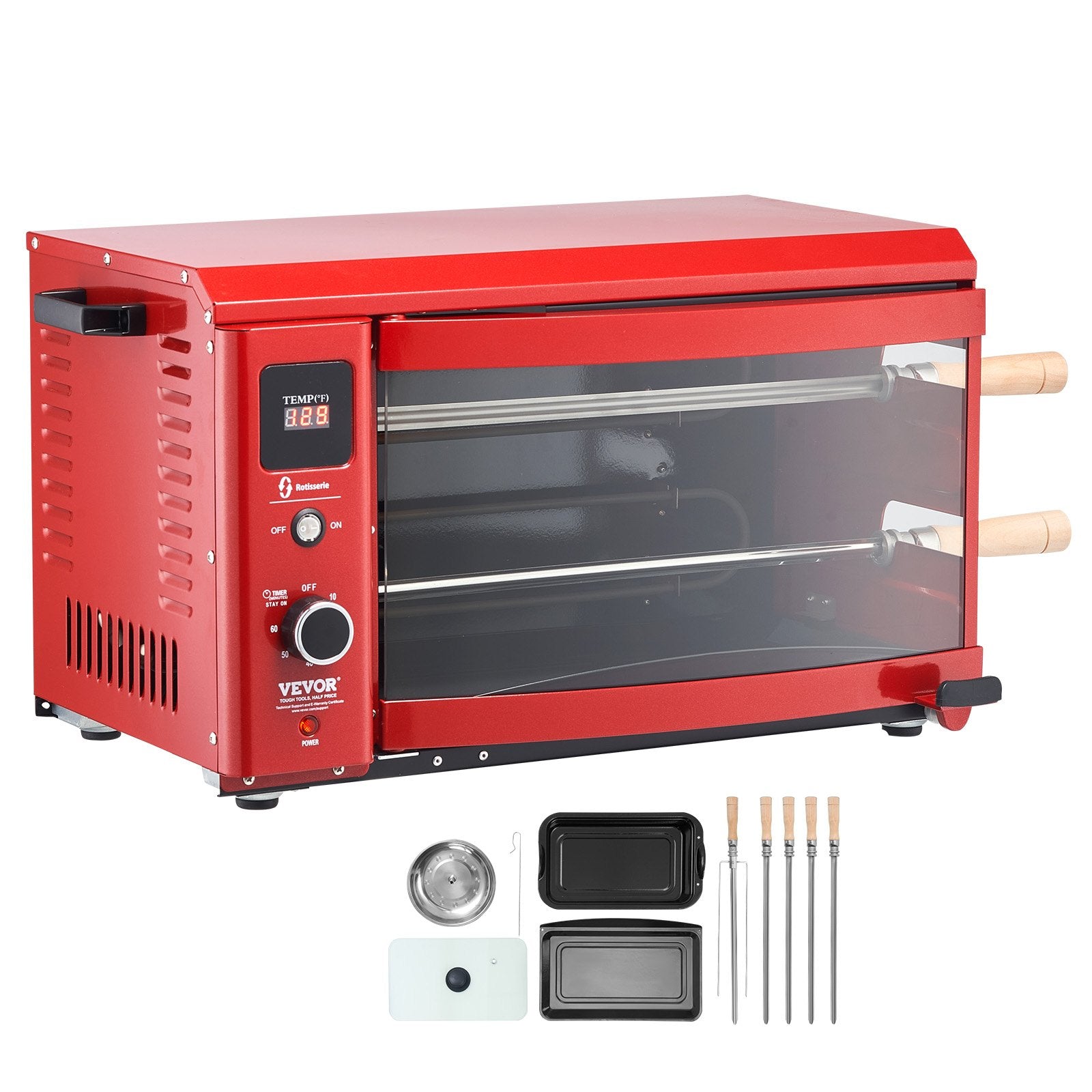 VEVOR Stainless Steel Shawarma Grill Machine Electric Gyro Rotisserie Machine 