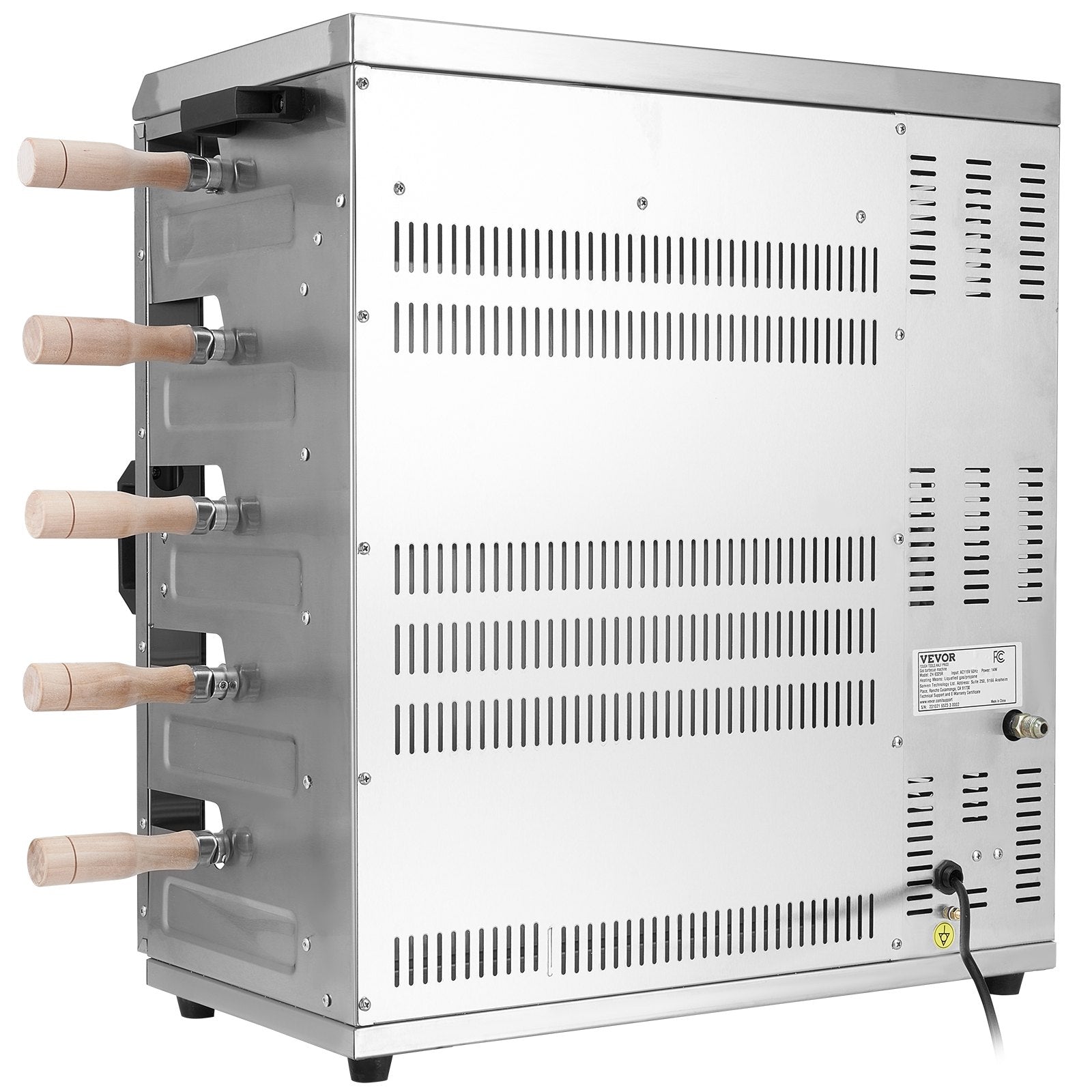 VEVOR Shawarma Grill Machine, 5 Strings of Barbecue Capacity, Chicken Shawarma Cooker Machine with 2 Burners, Gas Vertical Broiler Gyro Rotisserie Oven Doner Kebab Machine, for Home Restaurant Kitchen 