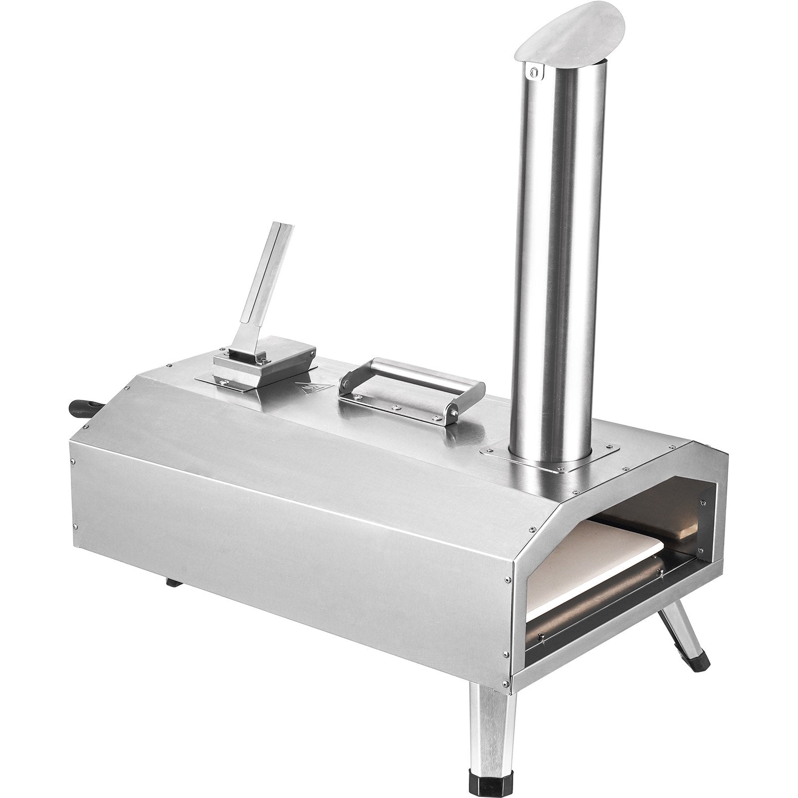 VEVOR 12" Outdoor Pizza Oven Portable Wood Pellet Pizza Oven Stainless Steel BBQ 