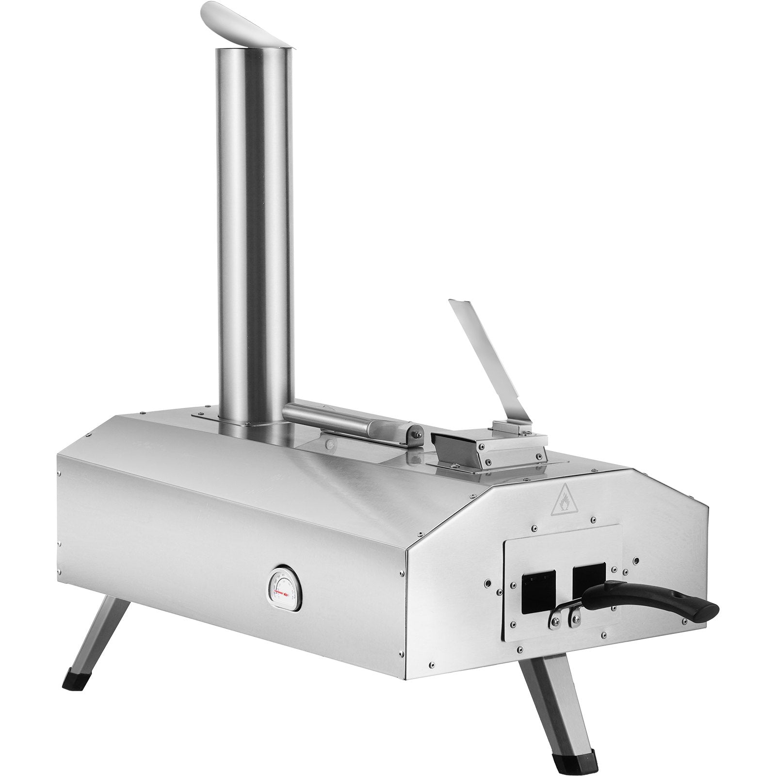 VEVOR 12" Outdoor Pizza Oven Portable Wood Pellet Pizza Oven Stainless Steel BBQ 