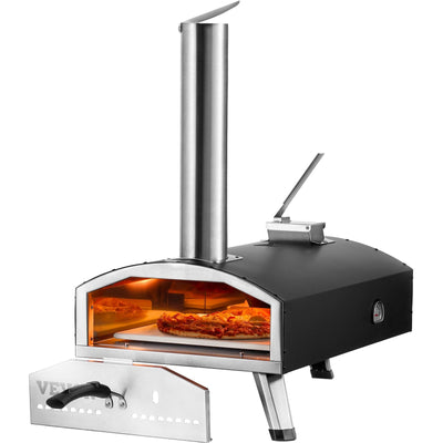 VEVOR 12" Outdoor Pizza Oven Portable Wood Pellet Pizza Oven Iron Spray Camping 