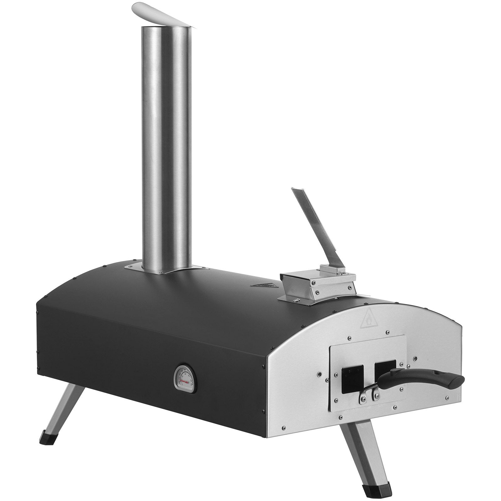 VEVOR 12" Outdoor Pizza Oven Portable Wood Pellet Pizza Oven Iron Spray Camping 