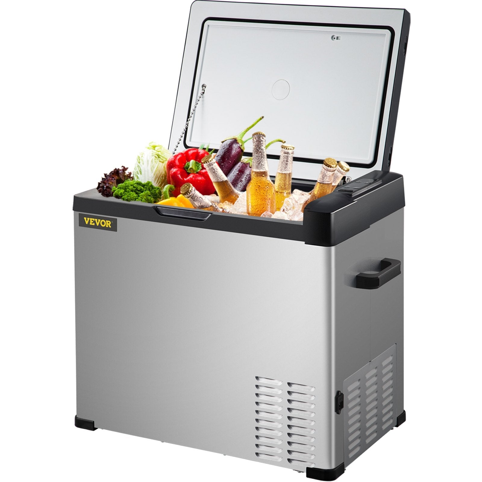 VEVOR Car Refrigerator, 53 Qt, 12v Portable Freezer with Single Zone, 12/24V DC & 110-240V AC Electric Compressor Cooler w/ -4?-68? Cooling Range, for Car Truck Vehicle RV Boat Outdoor & Home use 