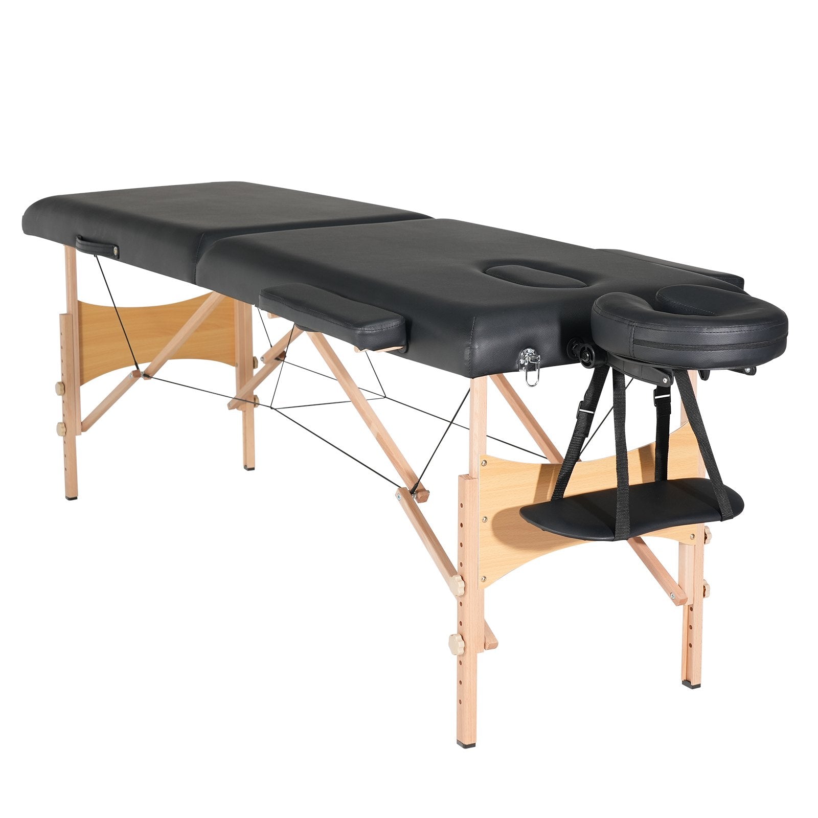 VEVOR Portable Massage Table 24" W, 2 Folding Lightweight Massage Table, 8-Level Height Adjustable Salon Tattoo Bed, Spa Table with Headrest, Armrests, Hand Pallet & Carrying Bag, 600LBS 
