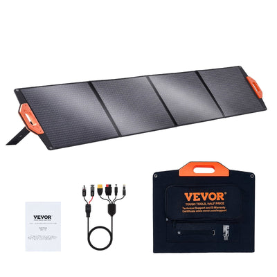VEVOR Portable Monocrystalline Solar Panel, 200W Foldable Monocrystalline ETFE Solar Charger, 23% Efficiency Solar Panel with MC4 Output, IP67 Waterproof for Power Stations, Camping, Hiking, Off-Grid 