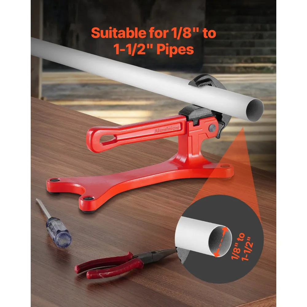 VEVOR Pipe Vise Portable Lightweight Aluminum Pipe Vise 1/8" to 1-1/2" Capacity