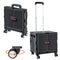 VEVOR Foldable Utility Cart, 110 lbs Load Capacity, Folding Portable Rolling Crate Handcart with Heavy Duty Telescoping Handle and 4 Rotate Wheels for Travel Shopping Moving Luggage Office Use, Black
