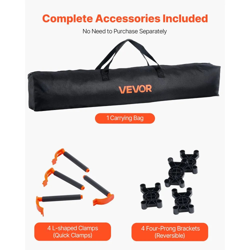 VEVOR Portable Folding Workstand 4.15 x 2.18 ft Collapsible Work Stand 2500 lbs