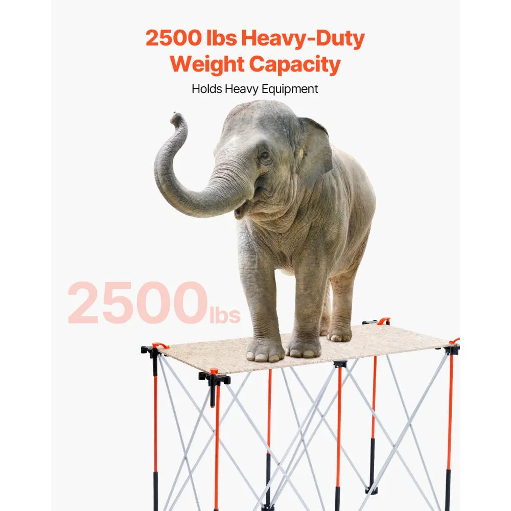 VEVOR Portable Folding Workstand 4.16 x 2.18 ft Collapsible Work Stand 2500 lbs