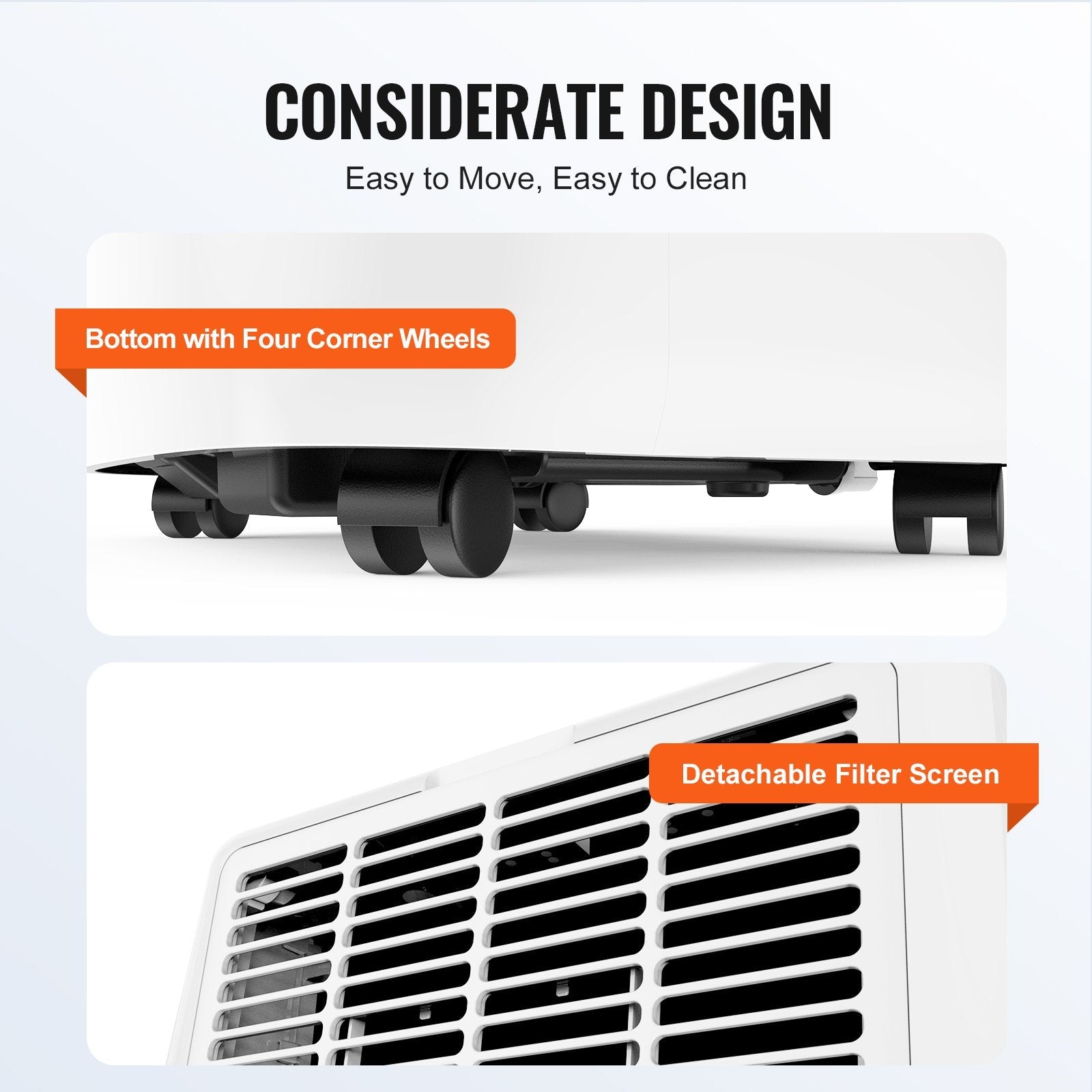 VEVOR Portable Air Conditioner 14k BTU 3 in 1 AC Cool Dehumidifier Fan 