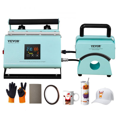 VEVOR 2 in 1 Tumbler and Hat Heat Press Machine Heat Machine for Caps Hats Mugs 