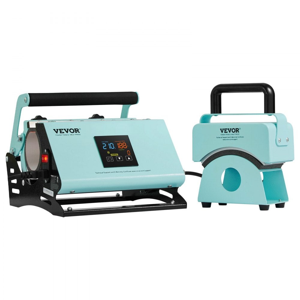 VEVOR 2 in 1 Tumbler and Hat Heat Press Machine Heat Machine for Caps Hats Mugs 
