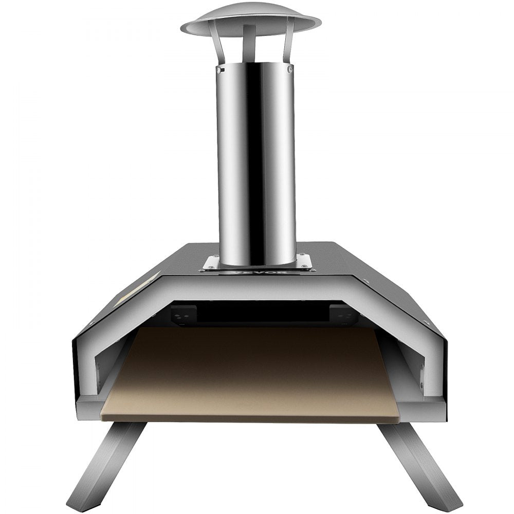VEVOR Portable Pizza Oven, 12\" Pellet Pizza Oven, Stainless Steel Pizza Oven Outdoor, Wood Burning Pizza Oven w/Foldable Feet Portable Wood Oven w/Complete Accessories & Pizza Bag for Outdoor Cooking 