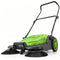 Walk-Behind Hand Push Floor Sweeper, Non-Electric Manual Floor Sweeper with 25.6