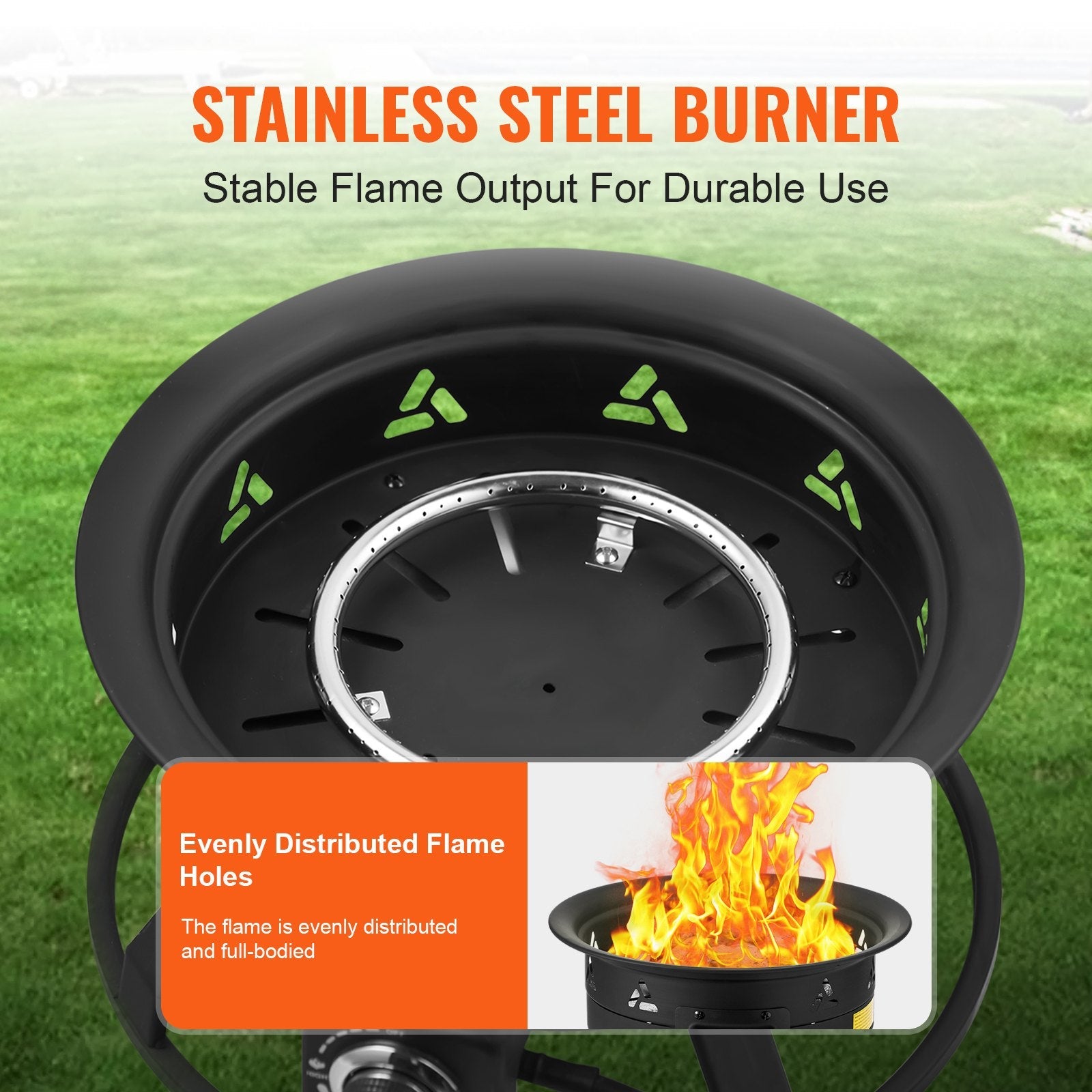 VEVOR Propane Fire Pit 19” Outdoor Portable Gas Fire Pit for Heating 58000 BTU 