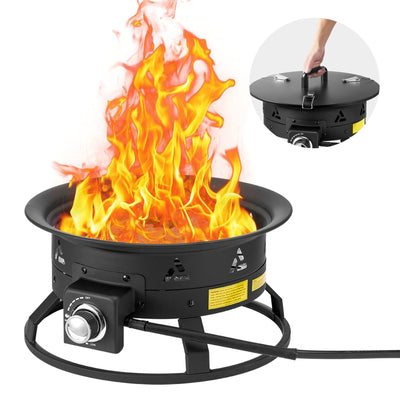 VEVOR Propane Fire Pit 19” Outdoor Portable Gas Fire Pit for Heating 58000 BTU 