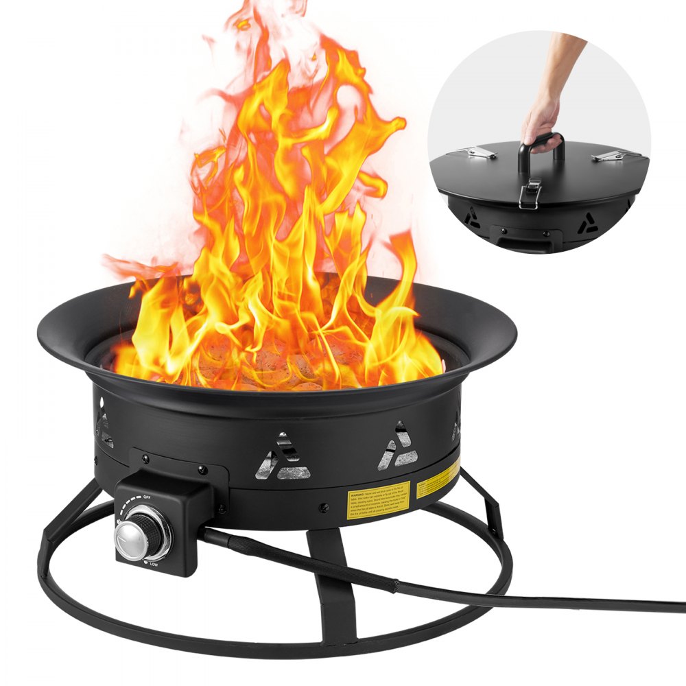 VEVOR Propane Fire Pit 24” Outdoor Portable Gas Fire Pit for Heating 58000 BTU 