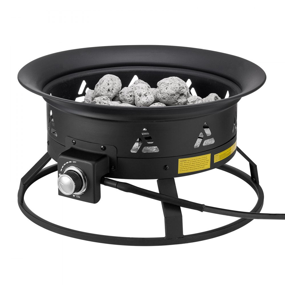 VEVOR Propane Fire Pit 24” Outdoor Portable Gas Fire Pit for Heating 58000 BTU 