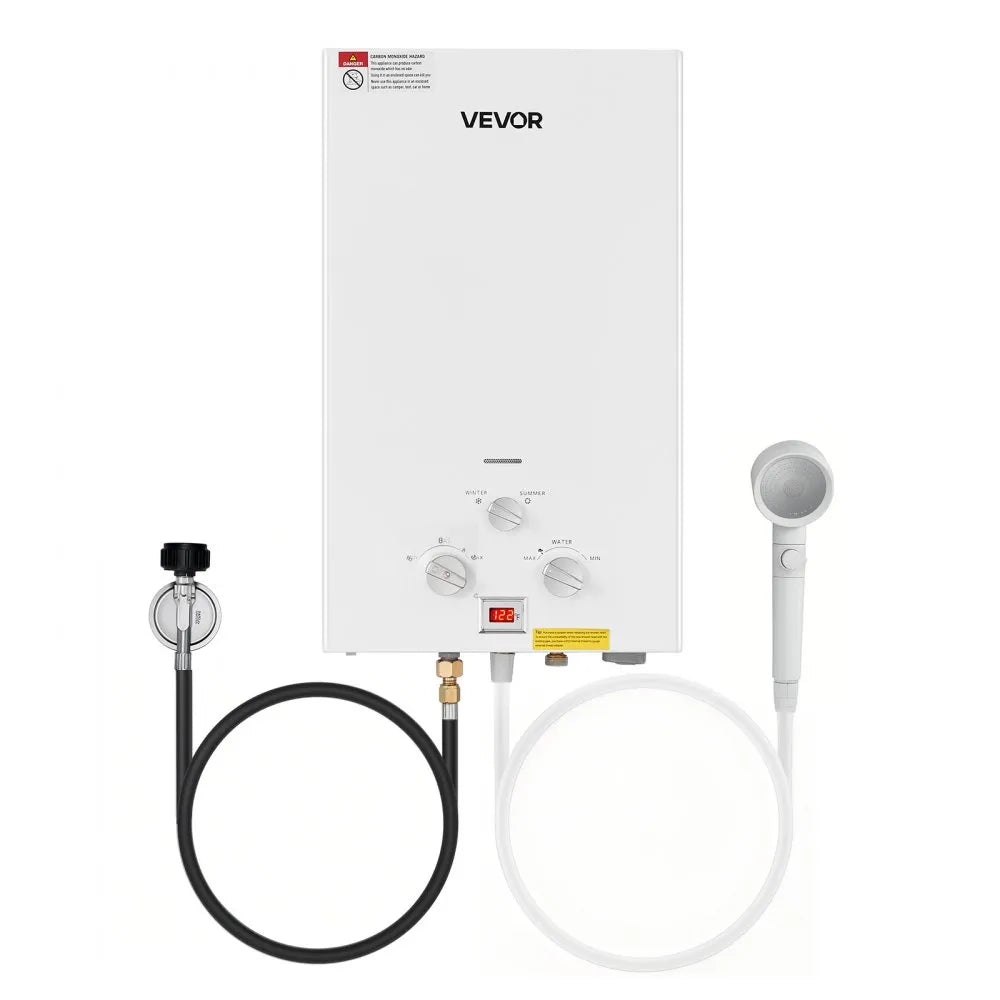 VEVOR Portable Propane Water Heater 10L Tankless with Accessory Regulator