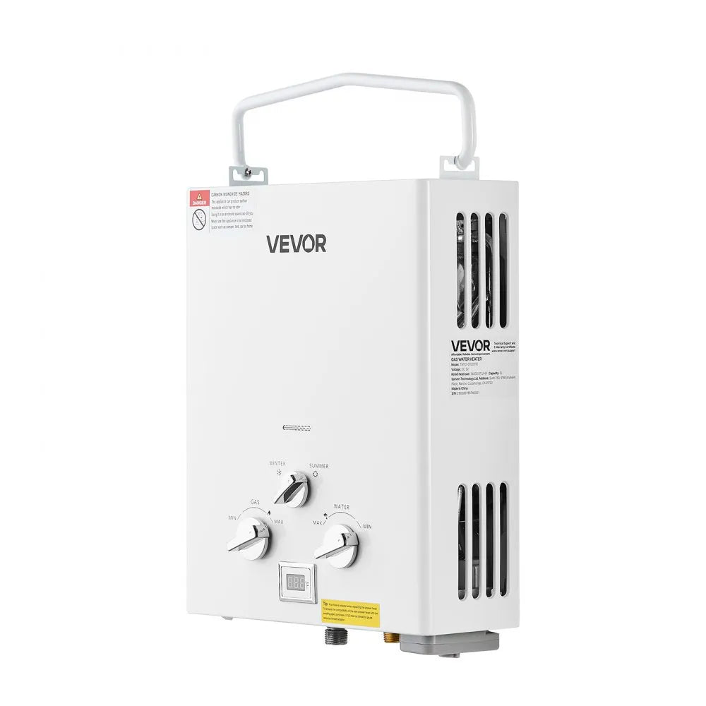 VEVOR Portable Propane Water Heater 5L Tankless with Accessory Regulator