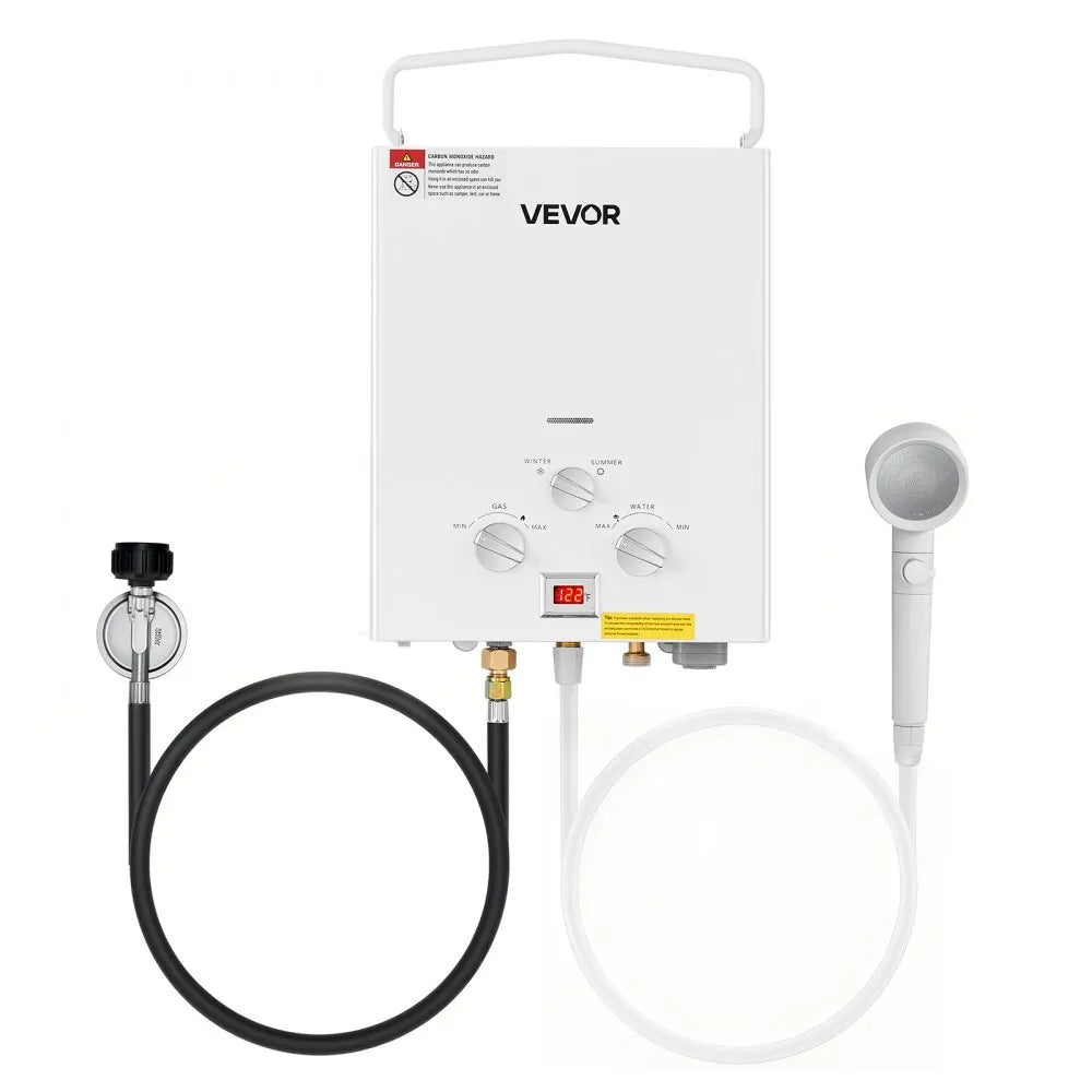 VEVOR Portable Propane Water Heater 6L Tankless with Accessory Regulator