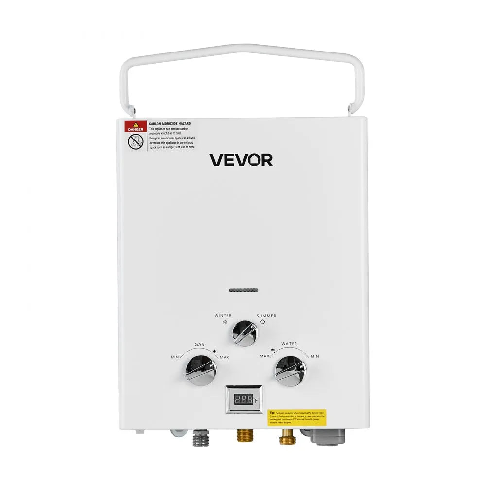 VEVOR Portable Propane Water Heater 6L Tankless with Accessory Regulator