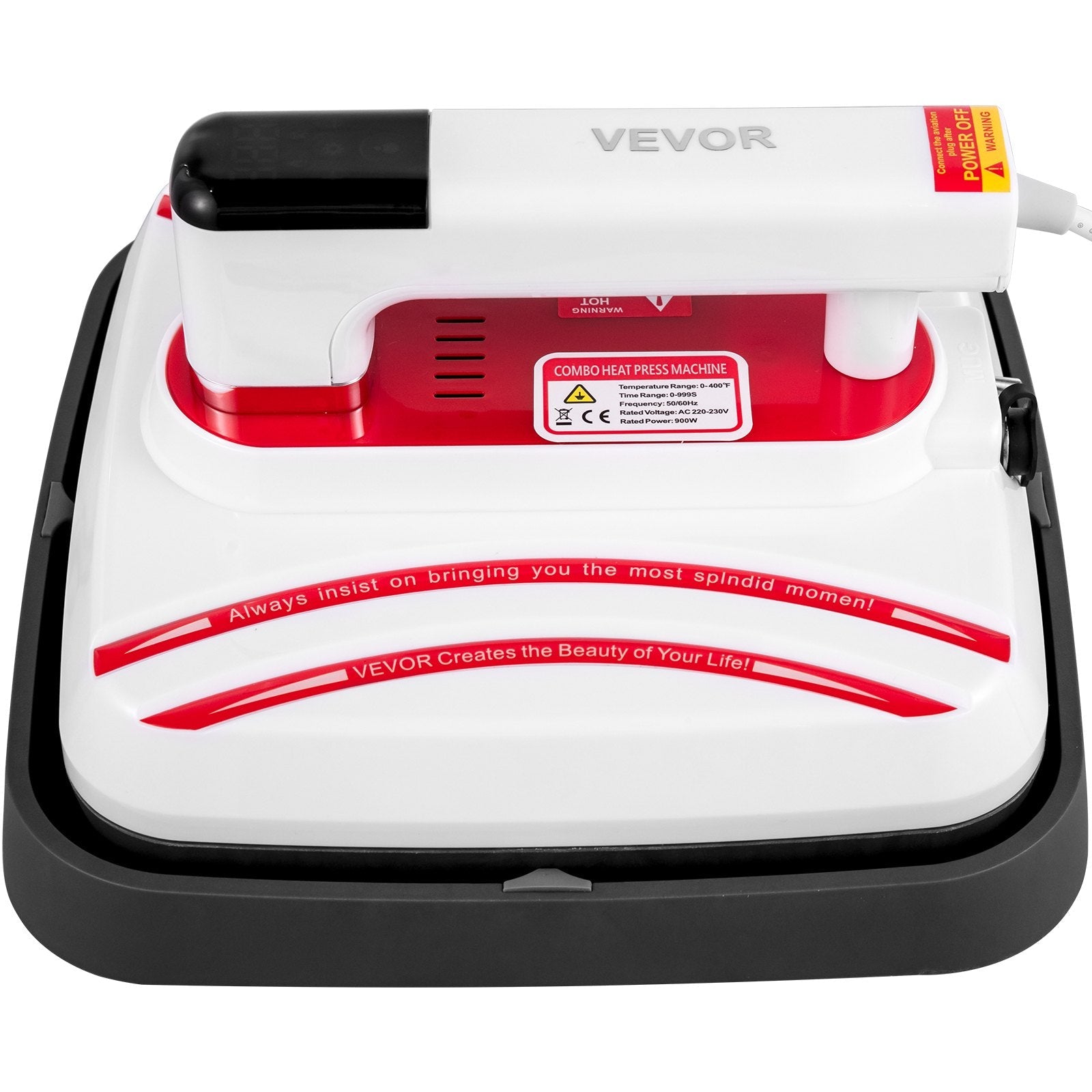 VEVOR 10x12in Heat Press Machine, 5-in-1 Combo Swing Away T-Shirt Sublimation Transfer Printer with Teflon Coated, Precise Heat Control, Mug/Cap/Plate Accessories ETL/FCC Listed 