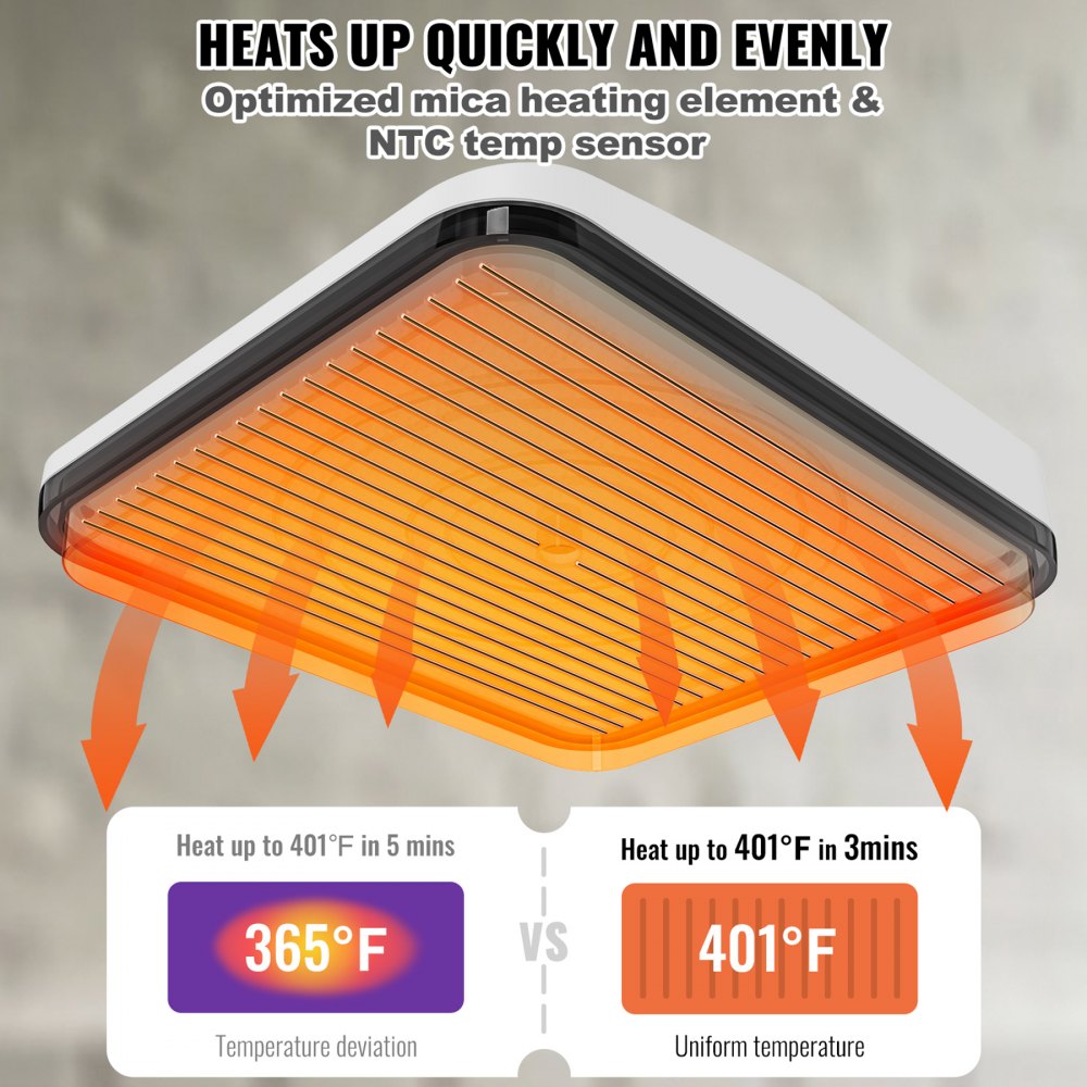 VEVOR Heat Press 12 x 10 in Portable Easy Press Sublimation Transfer DIY T-shirt 