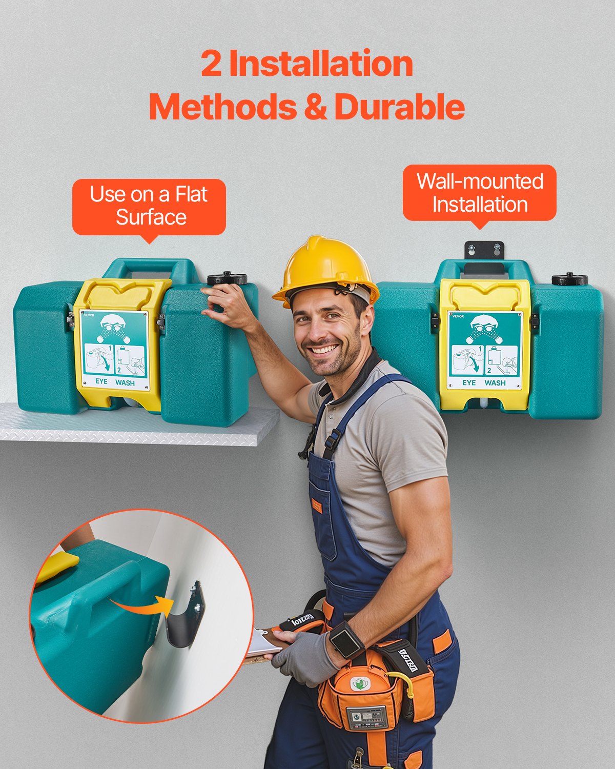 VEVOR Portable Eye Wash Station 8-Gallon OSHA-Approved Emergency Eyewash Station 