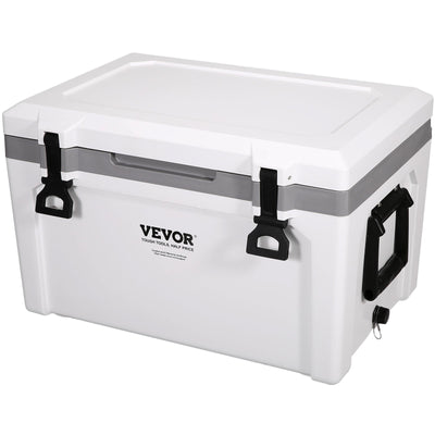 VEVOR Insulated Portable Cooler, 52 qt, Holds 50 Cans, Ice Retention Hard Cooler with Heavy Duty Handle, Ice Chest Lunch Box for Camping, Beach, Picnic, Travel, Outdoor, Keeps Ice for up to 6 Days 