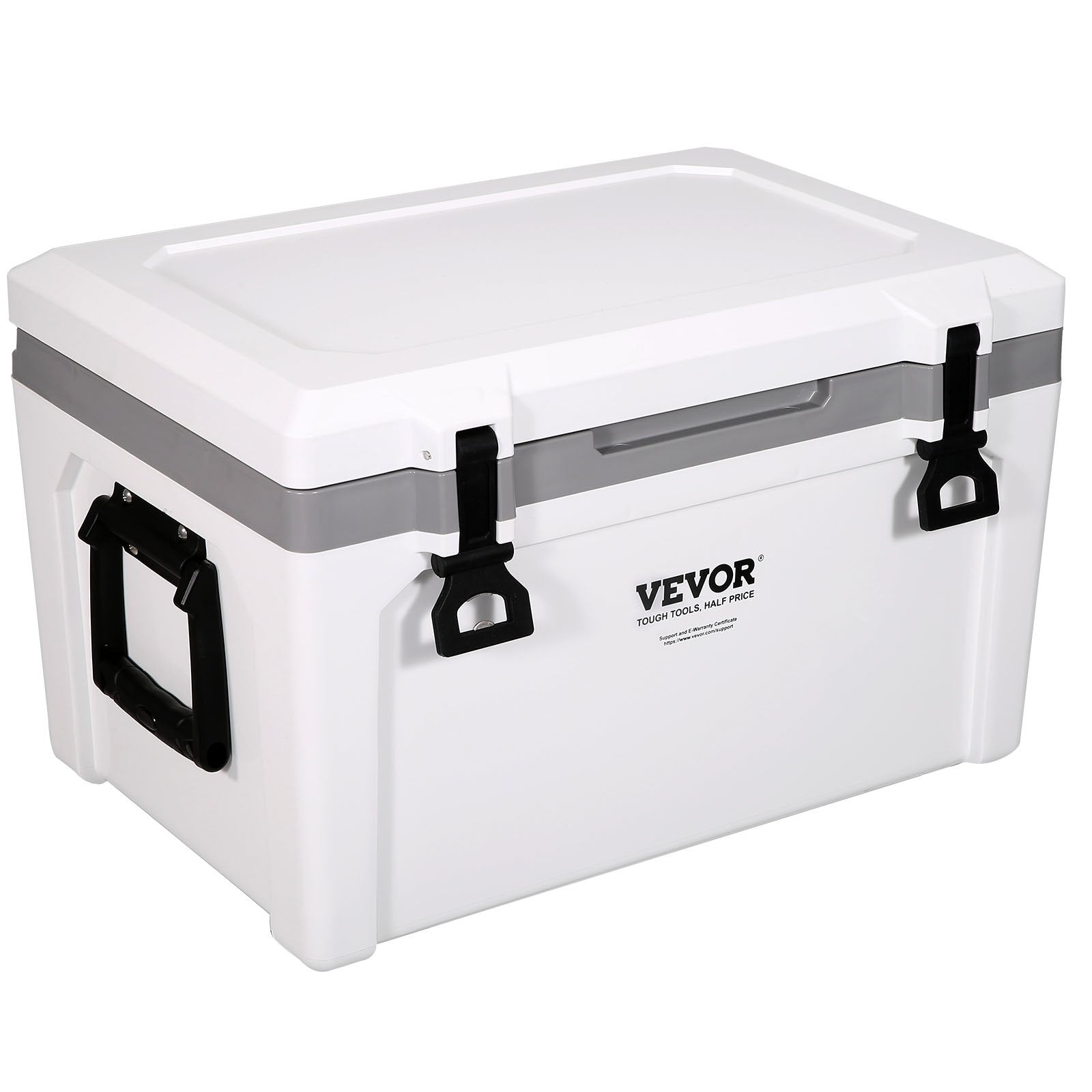 VEVOR Insulated Portable Cooler, 52 qt, Holds 50 Cans, Ice Retention Hard Cooler with Heavy Duty Handle, Ice Chest Lunch Box for Camping, Beach, Picnic, Travel, Outdoor, Keeps Ice for up to 6 Days 