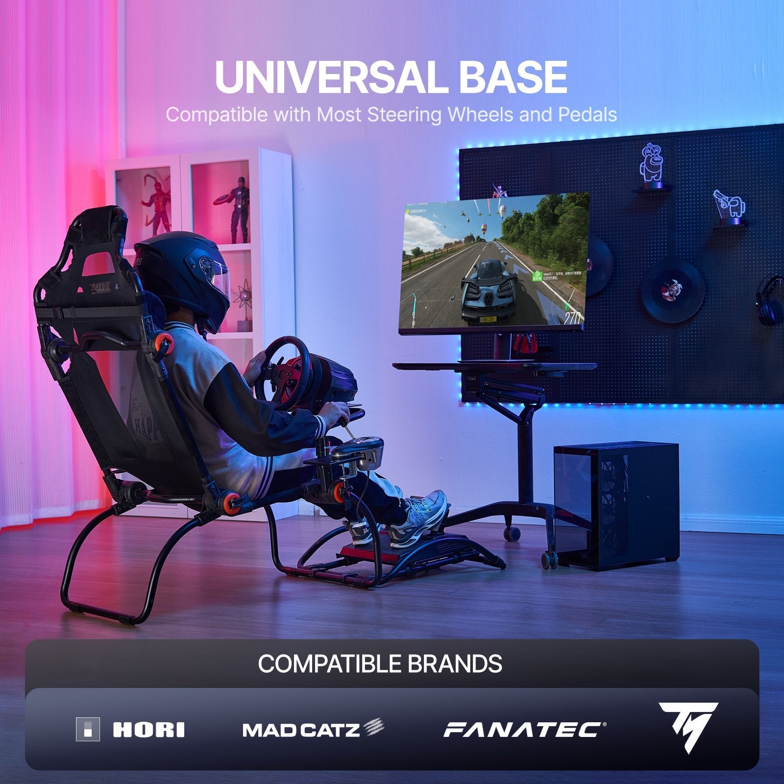 VEVOR Racing Wheel Stand Foldable for Logitech G923/G920/G29 GT/Formula Mode 