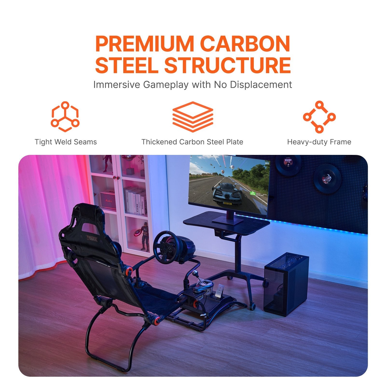 VEVOR Racing Wheel Stand Foldable for Logitech G923/G920/G29 GT/Formula Mode 