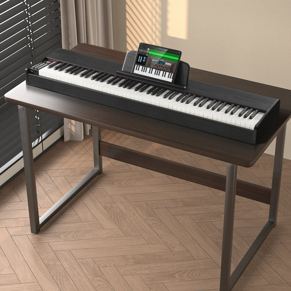 VEVOR 88 Key Fully Weighted Digital Piano Dual Keyboard Speakers Sustain Pedal 