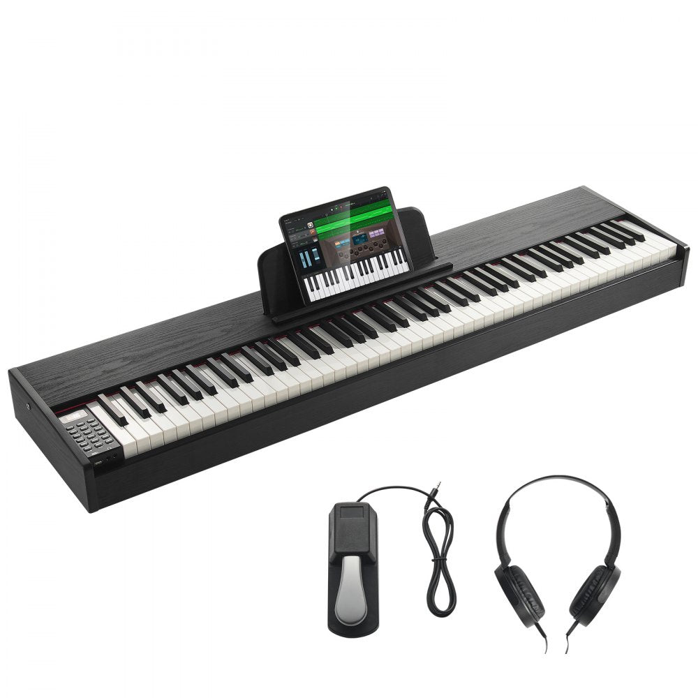 VEVOR 88 Key Fully Weighted Digital Piano Dual Keyboard Speakers Sustain Pedal 
