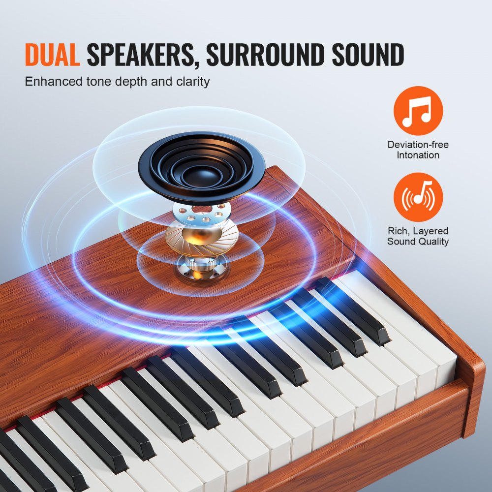 VEVOR 88 Key Fully Weighted Digital Piano Dual Keyboard Four Legged Stand 