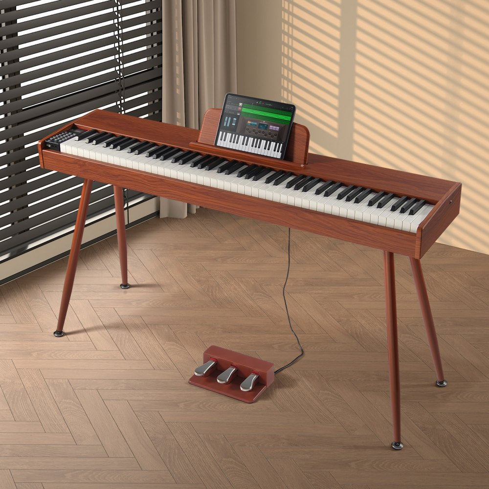 VEVOR 88 Key Fully Weighted Digital Piano Dual Keyboard Four Legged Stand 