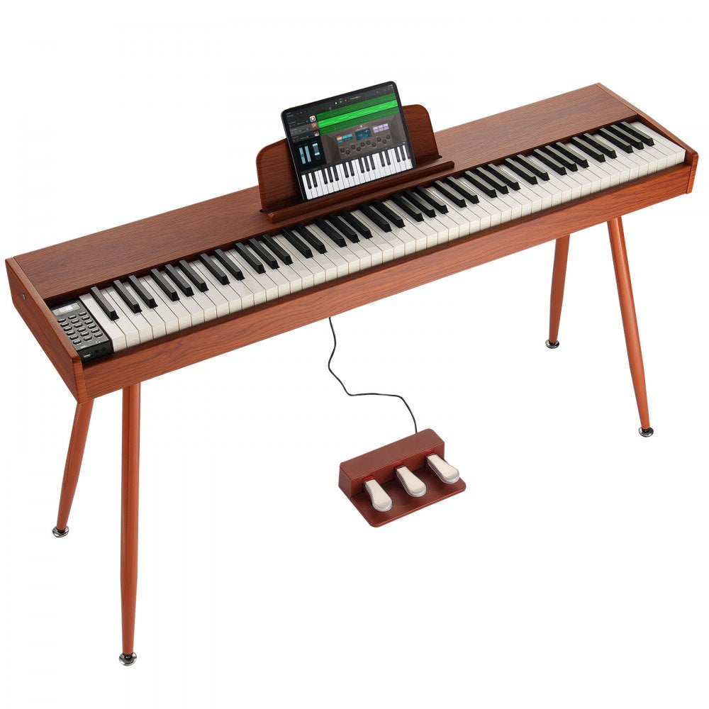 VEVOR 88 Key Fully Weighted Digital Piano Dual Keyboard Four Legged Stand 