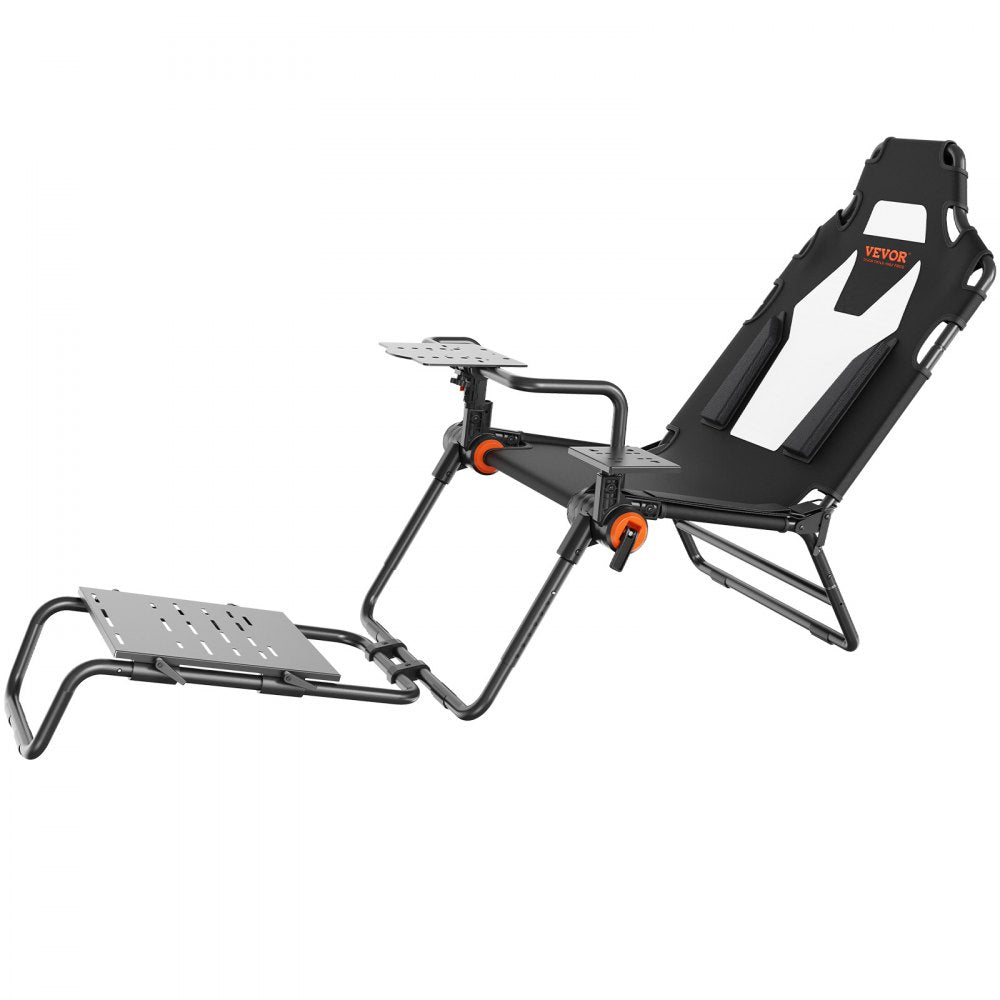 VEVOR Racing Wheel Stand Foldable Fit For Logitech,Thrustmaster,Fanatec,Hori,Mad Catz, Carbon Steel Driving Simulator Cockpit Adjustable Pedal & Seat ,Fit Most Wheels and Pedals, Max. Load 330lbs 