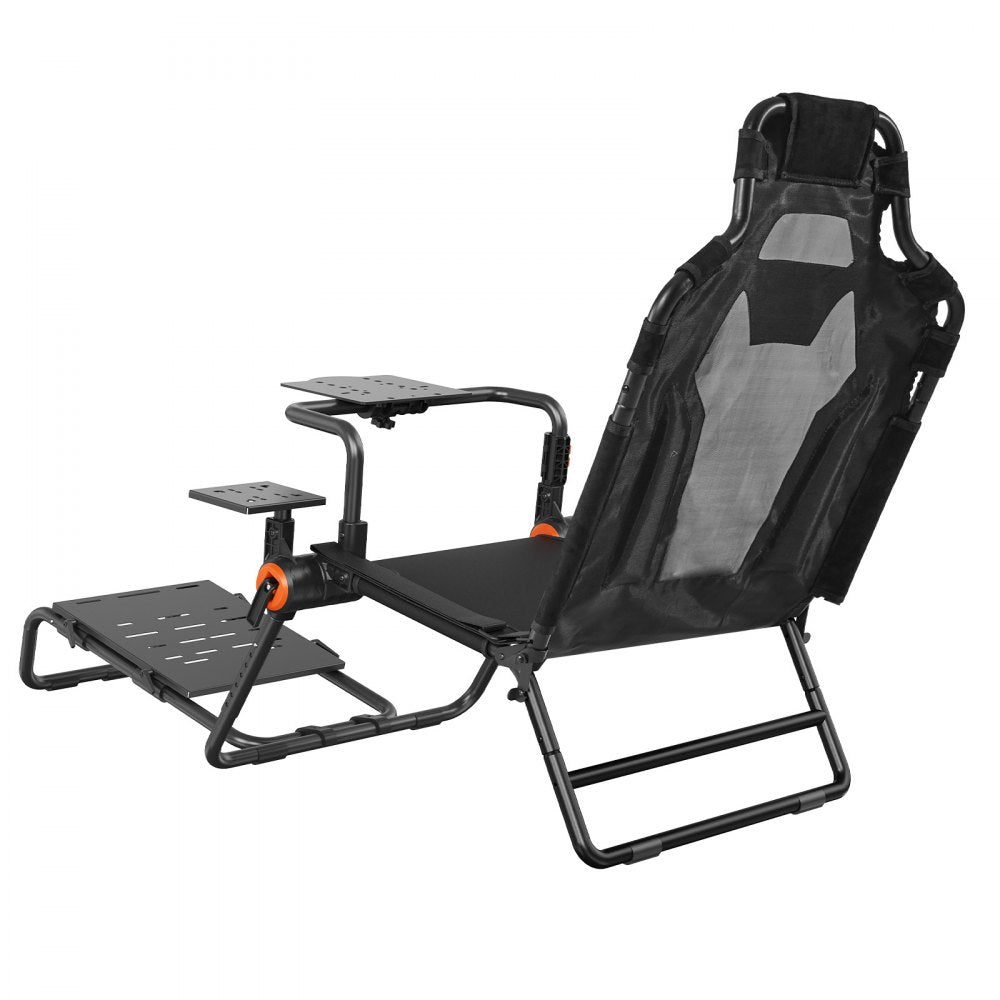 VEVOR Racing Wheel Stand Foldable Fit For Logitech,Thrustmaster,Fanatec,Hori,Mad Catz, Carbon Steel Driving Simulator Cockpit Adjustable Pedal & Seat ,Fit Most Wheels and Pedals, Max. Load 330lbs 