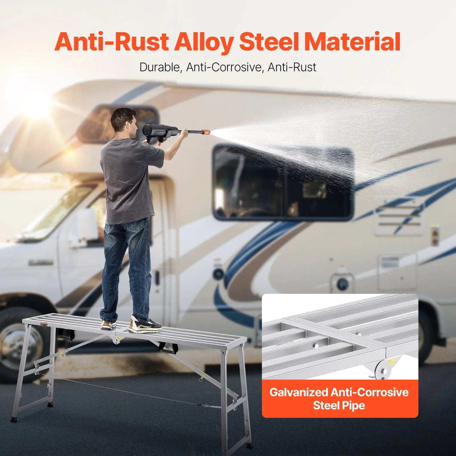 VEVOR Work Platform Adjustable Height Portable Scaffolding Platform 800 lb Load