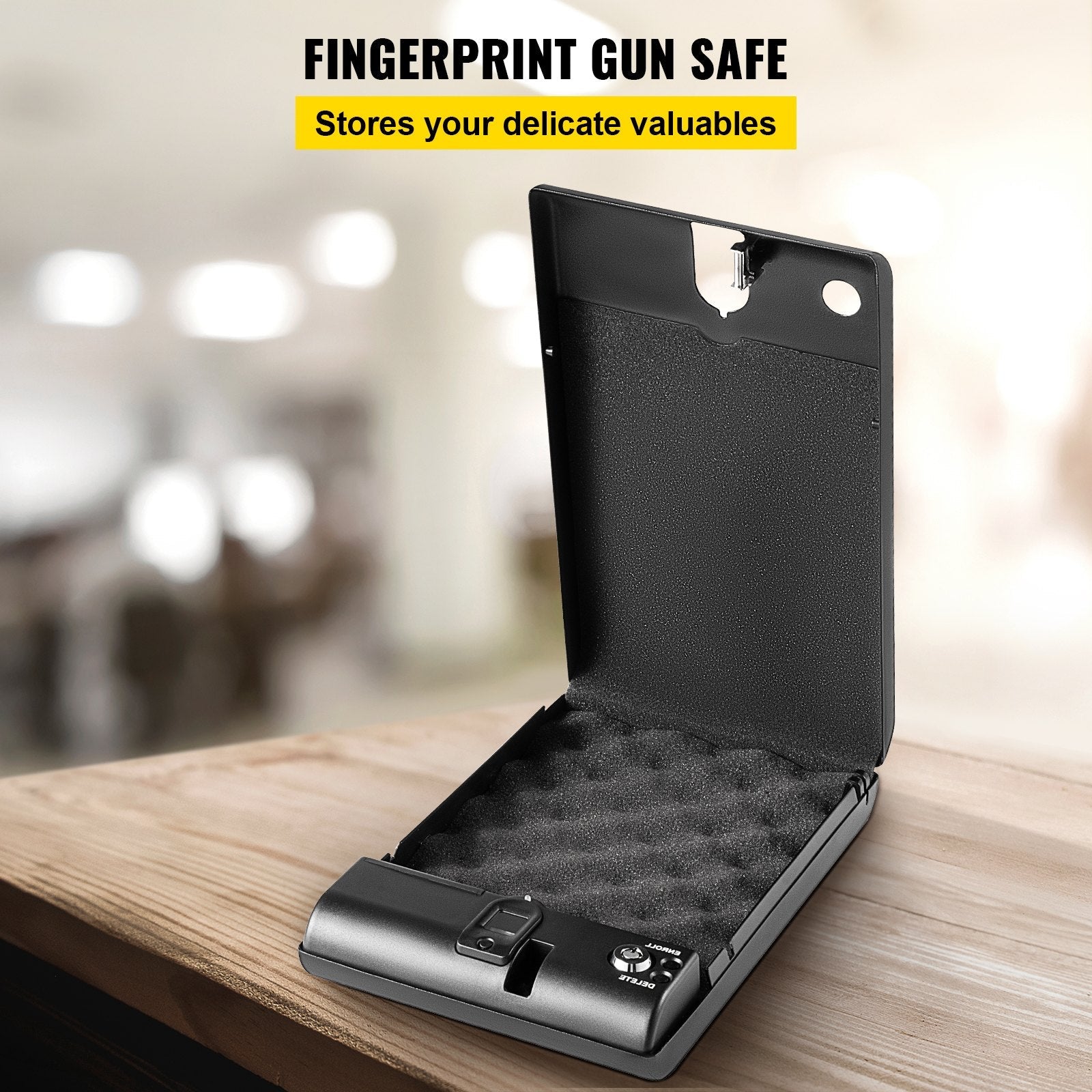 VEVOR Gun Safe for Pistols Small Handgun Lock Box with Combination Lock Portable Safe Box Handgun Security Quick Access for Car, Home, Travel, Office 