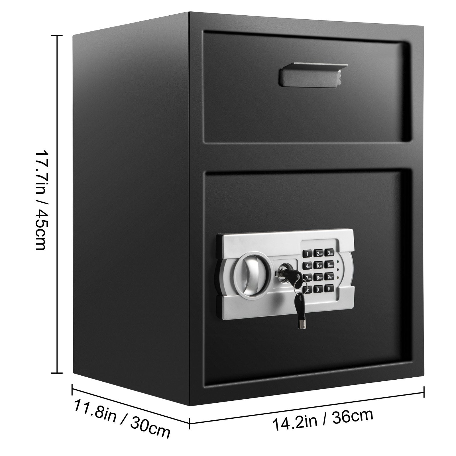 Vevor Digital Depository Safe Drop Safe Carbon Steel 2 Keys Safe With Drop Slot 