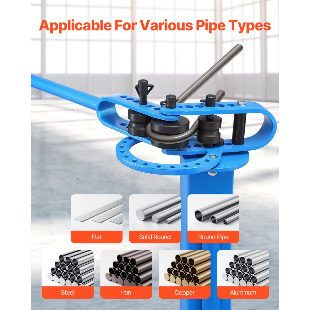 VEVOR Manual Pipe Bender, Pipe Tube Bender with 14 Bending Dies, 200° Heavy-Duty Tube Bending Tool for Copper Aluminum Iron Pipes, Ideal for HVAC Air Conditioning Refrigerator Auto Repair 